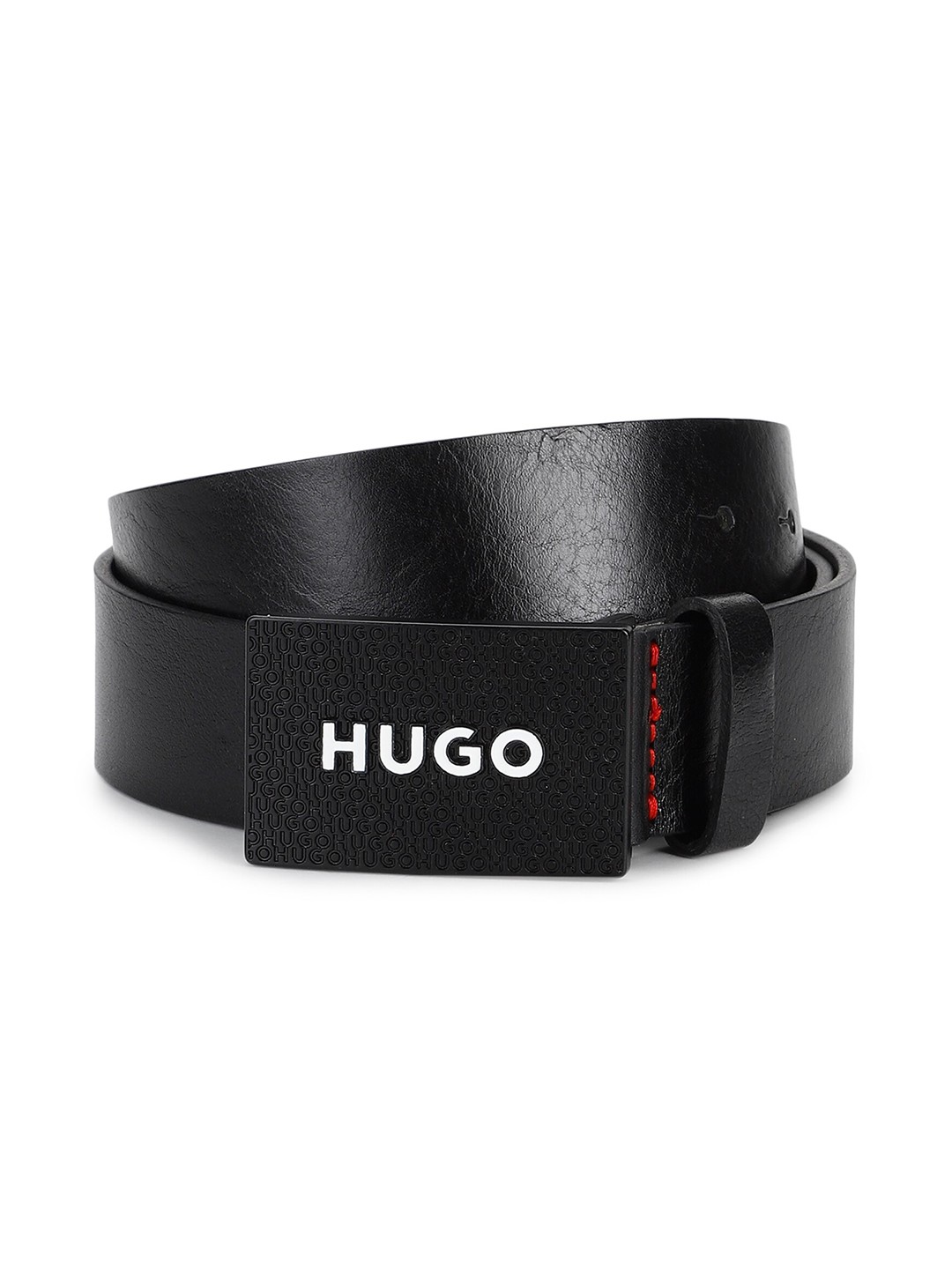 

HUGO Men Leather Belt, Black