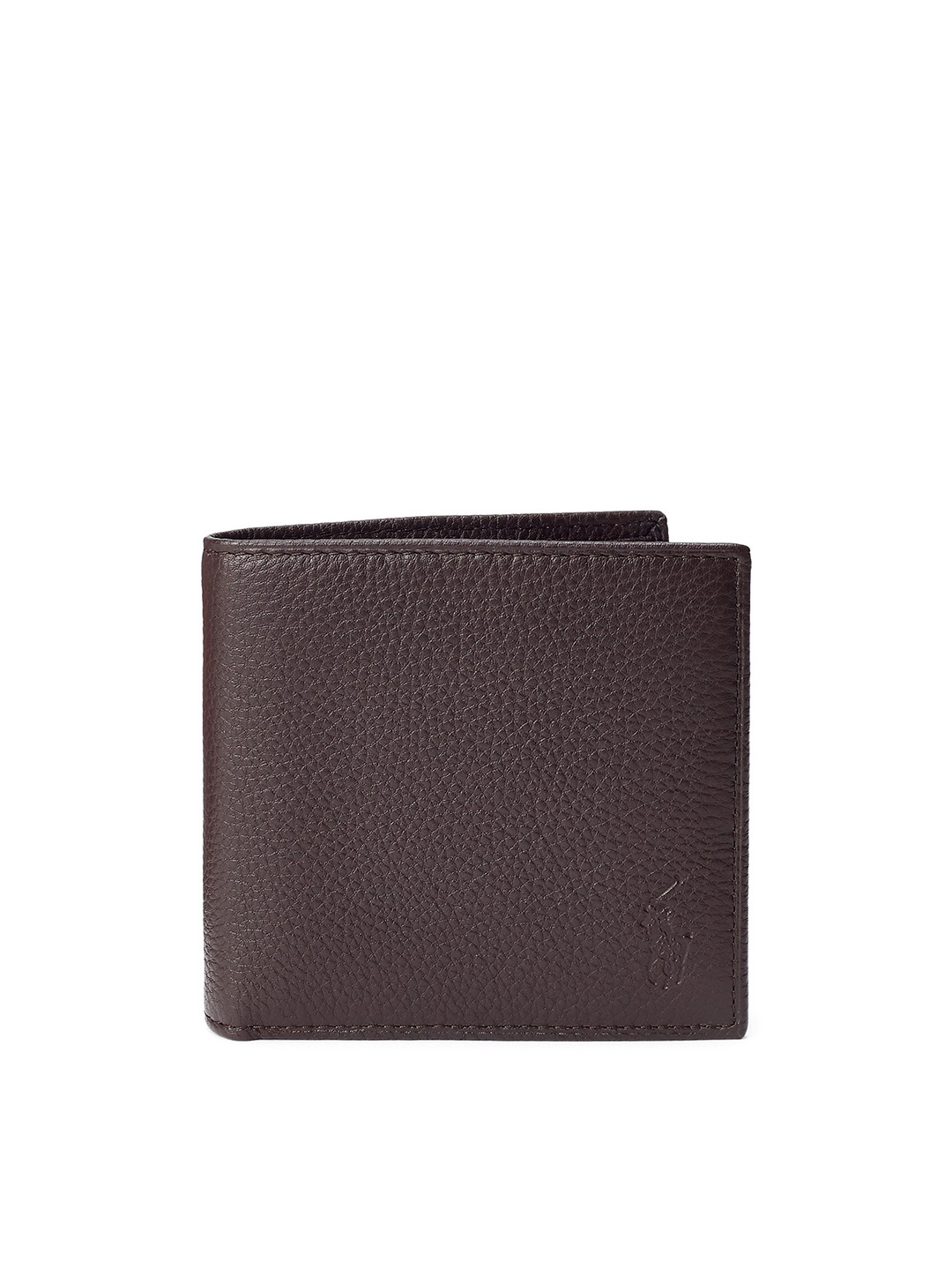 

Polo Ralph Lauren Men Textured Coin-Pocket Leather Two Fold Wallet, Brown