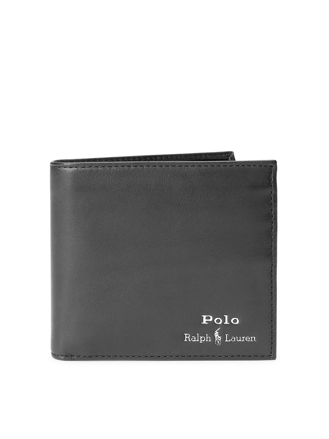 

Polo Ralph Lauren Men Brand Logo Printed Leather Billfold Wallet, Black