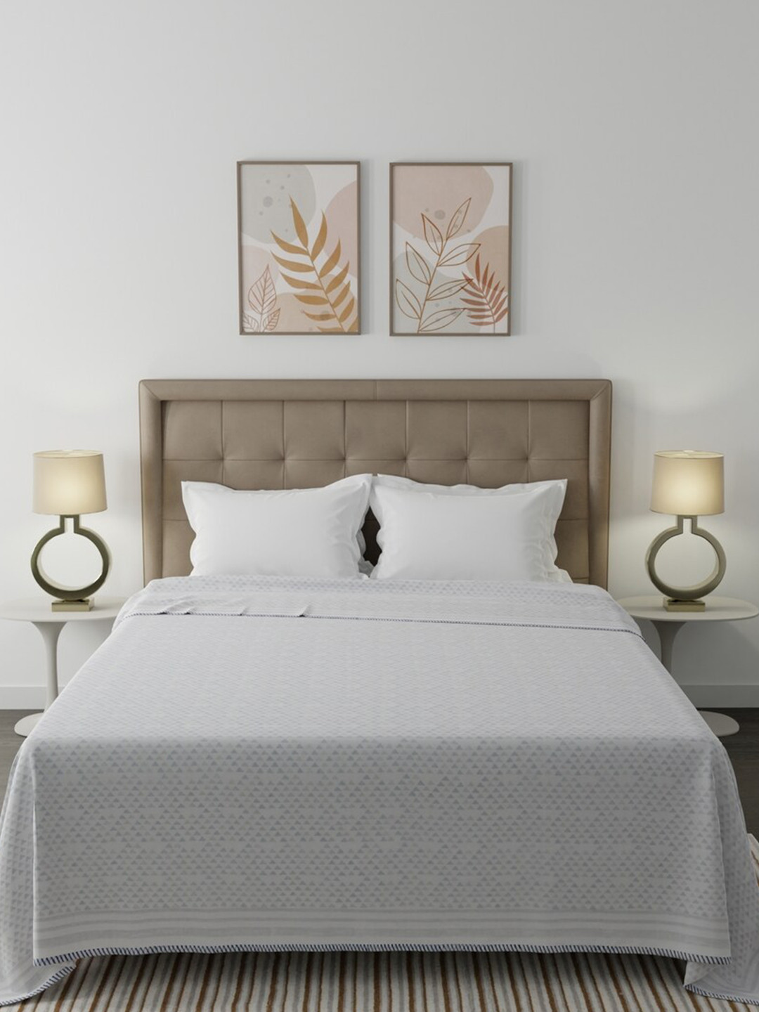 

HOUMN Grey Geometric Mild Winter 210 GSM Cotton Double Bed Dohar