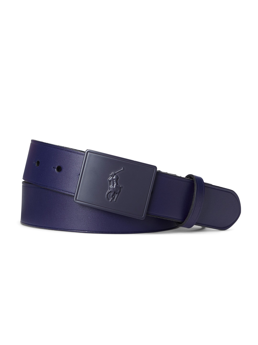 

Polo Ralph Lauren Men Pony Plaque Leather Belt, Navy blue