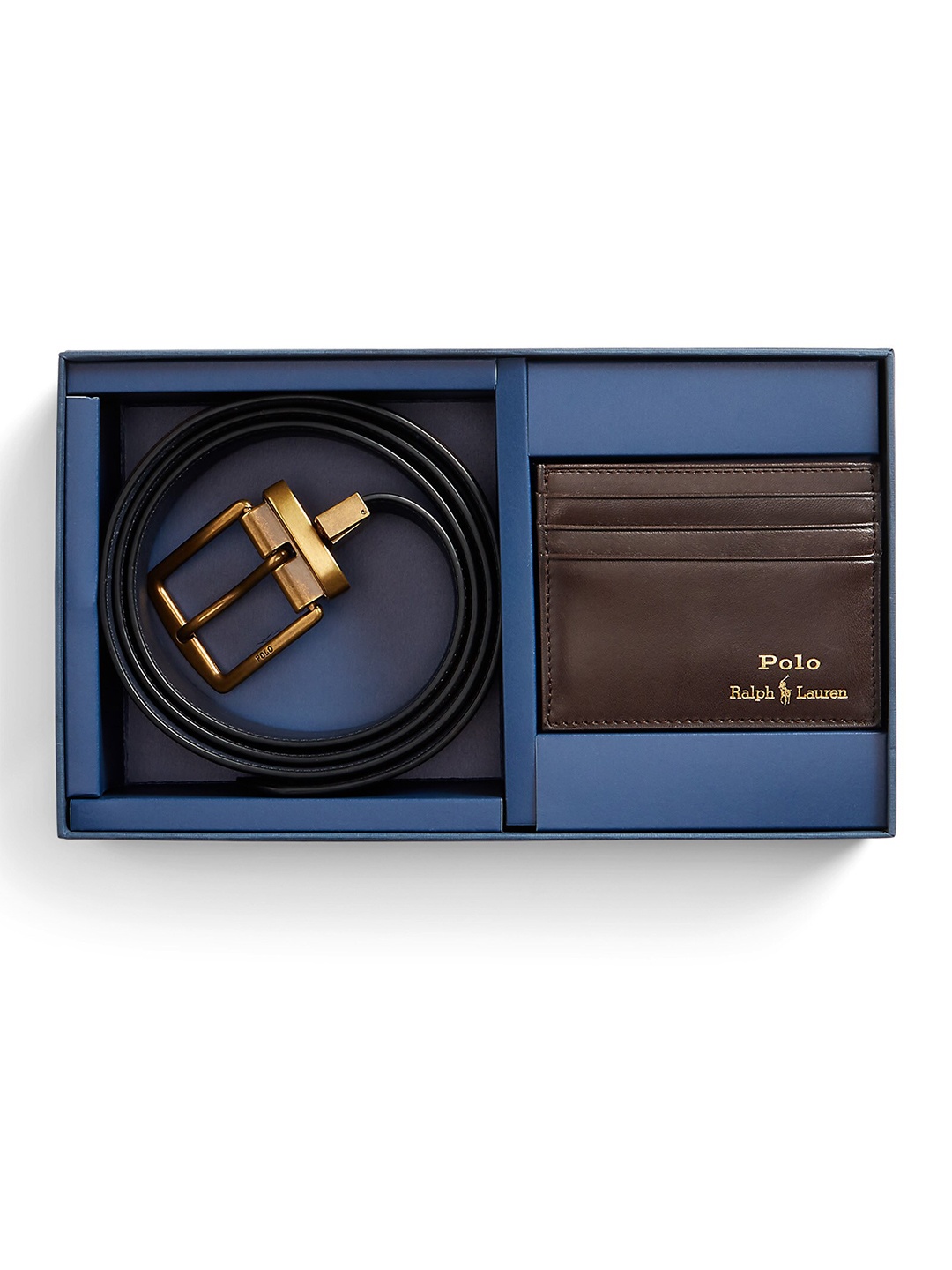 

Polo Ralph Lauren Men Brown Leather Belt & Card Case Gift Set