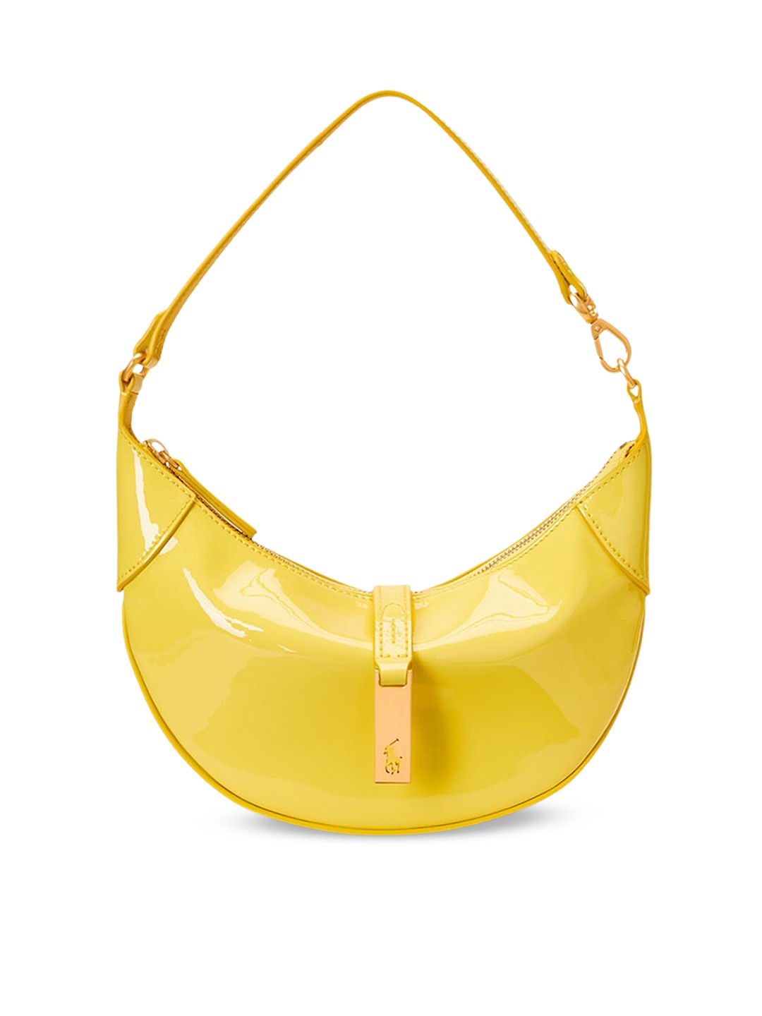 

Polo Ralph Lauren ID Patent Mini Half Moon Shoulder Bag, Yellow