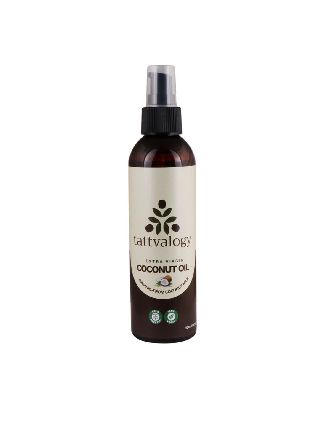

Tattvalogy Vegan & Cold-Pressed Extra Virgin Coconut Oil - 200 ml, Beige