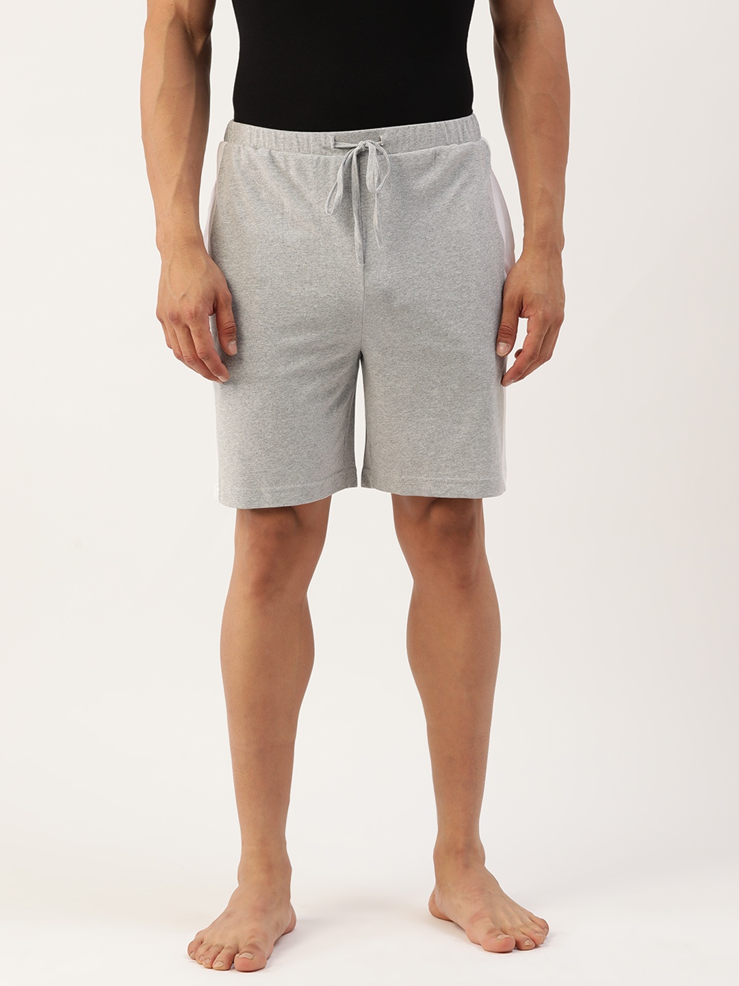 

ETC Men Pure Cotton Solid Lounge Shorts, Grey