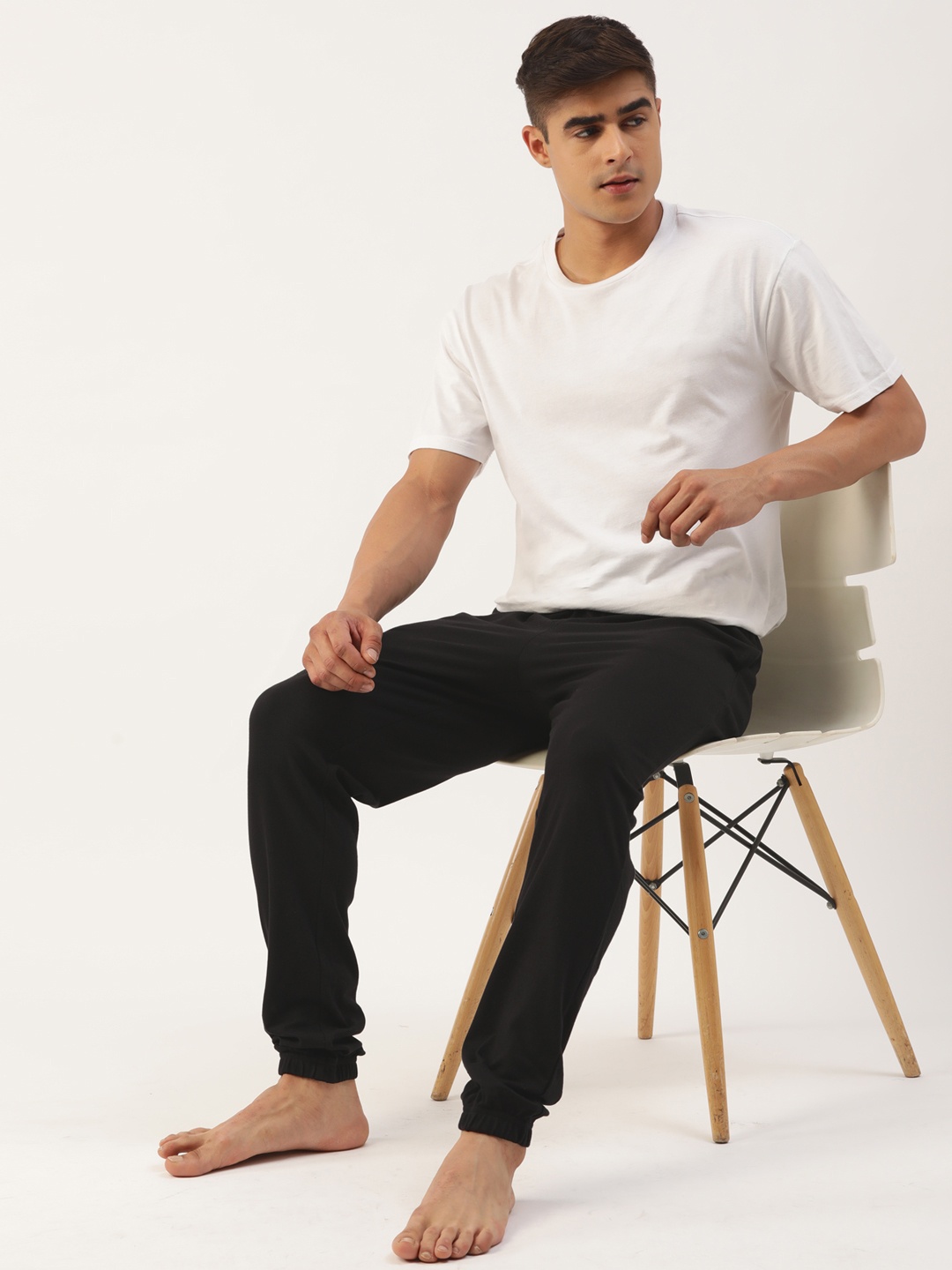 

ETC Solid Cotton Lounge Pants, Black