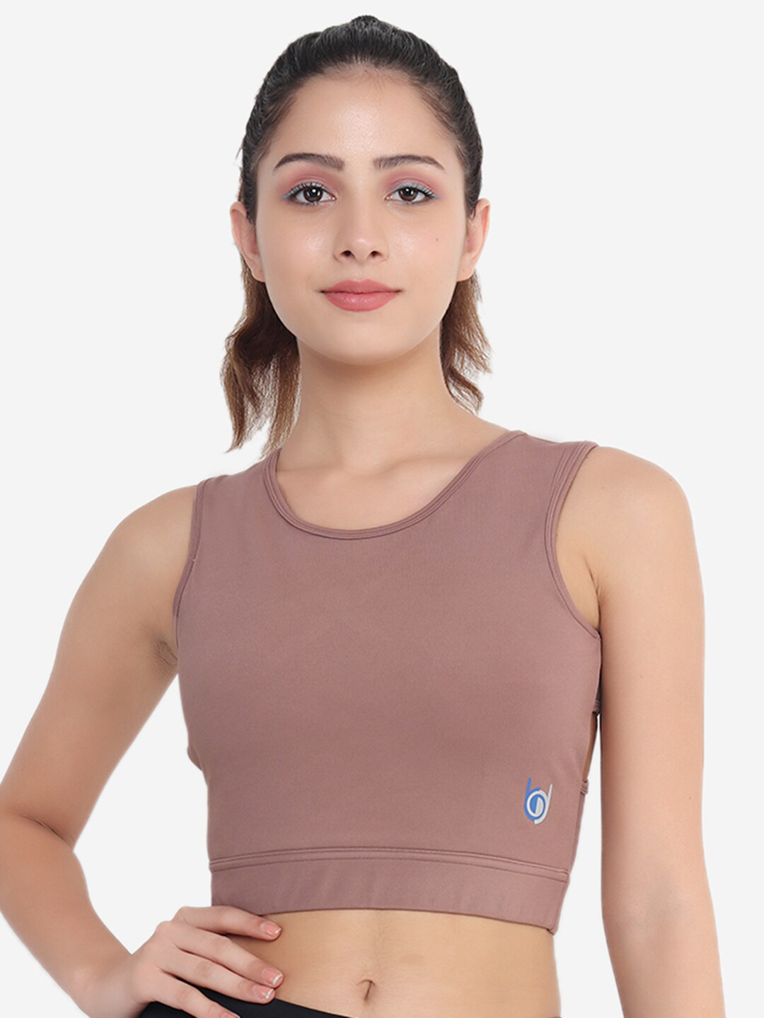 

Beau Design Full Coverage Cross Back 360 Degree Support Rapid-Dry Sports Bra, Nude
