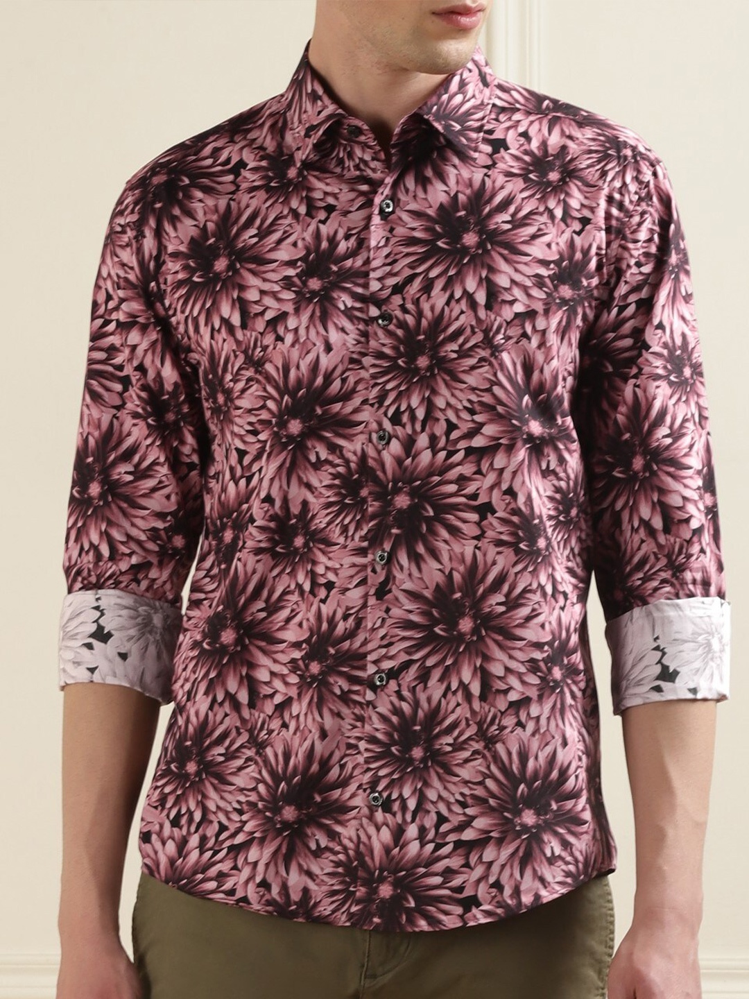 

HUGO Floral Printed Pure Cotton Casual Shirt, Pink