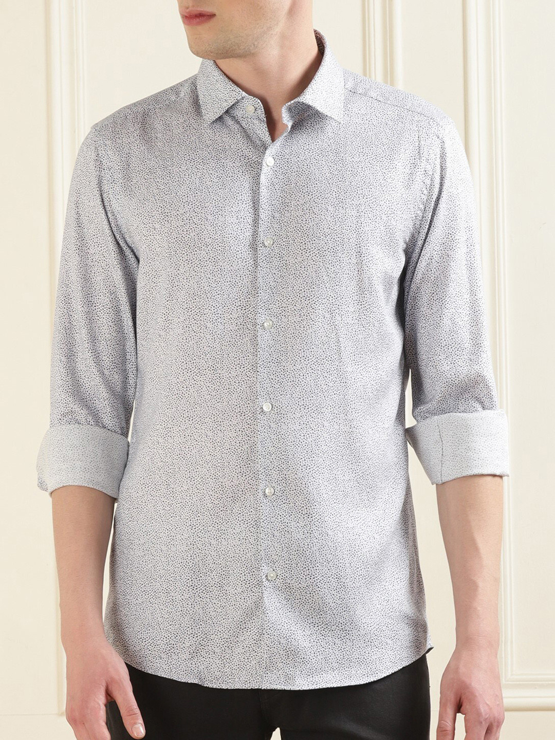 

HUGO Micro Ditsy Printed Casual Shirt, White