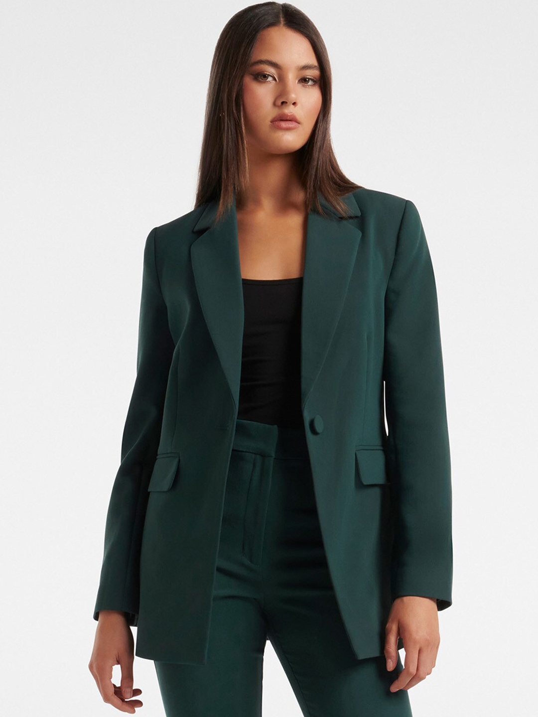 

Forever New Tailored Fit Single-Breasted Formal Blazer, Green