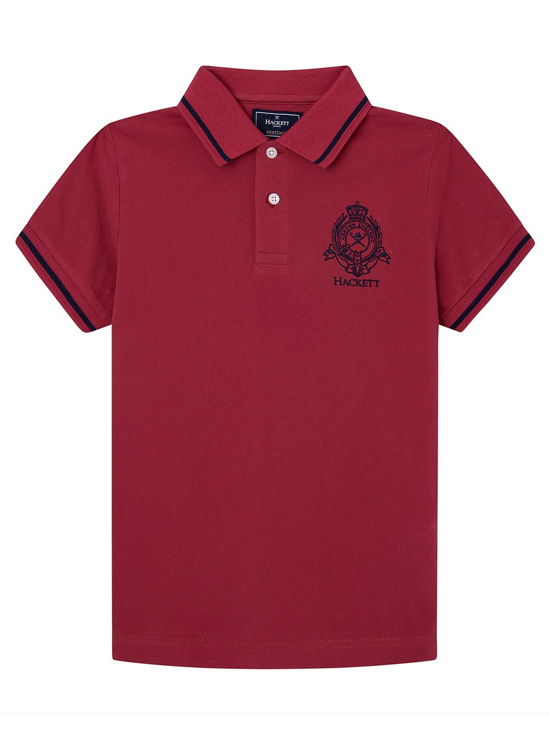

HACKETT LONDON Boys Polo Collar Pure Cotton T-Shirt, Maroon