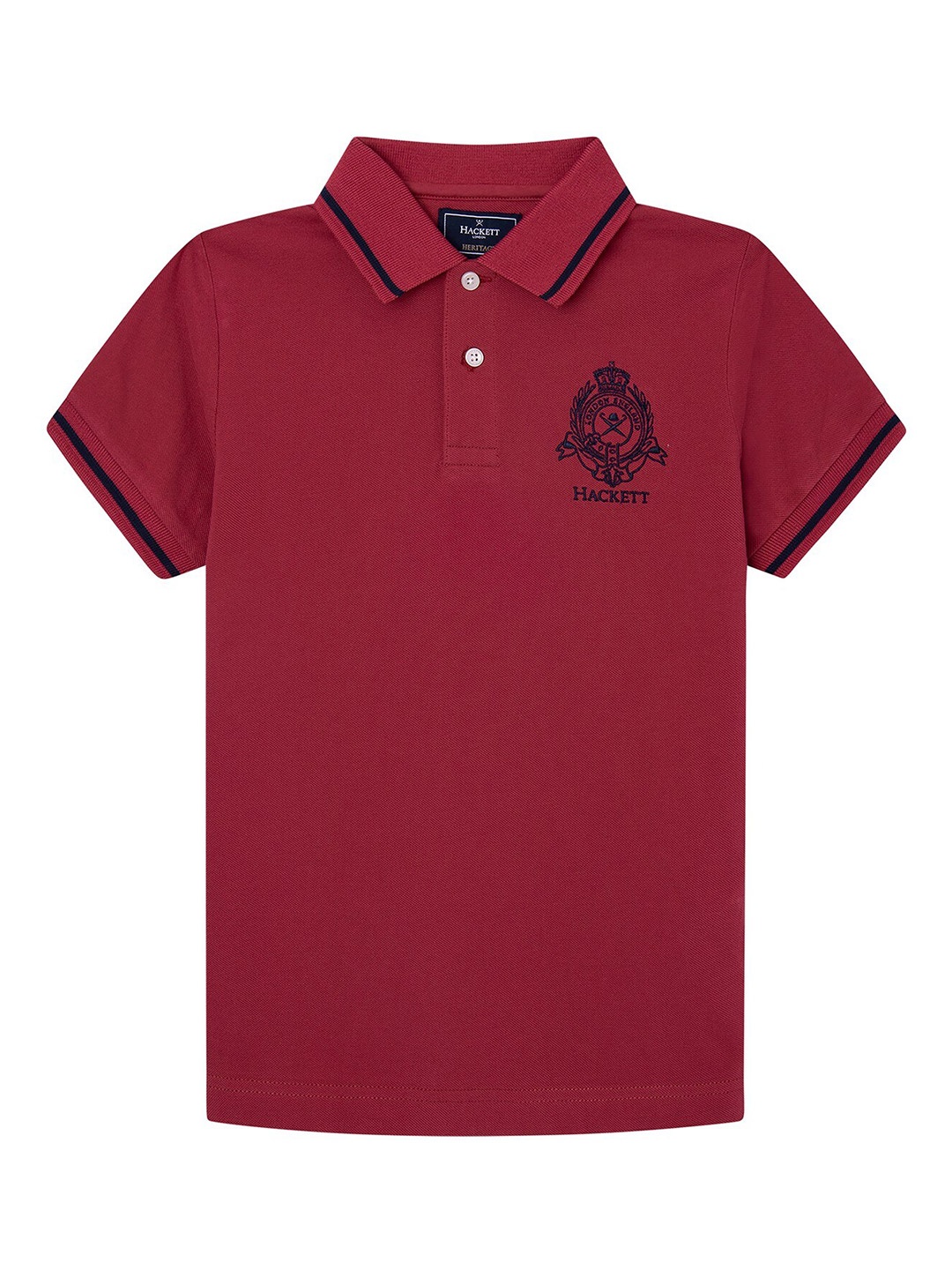

HACKETT LONDON Boys Polo Collar Pure Cotton T-Shirt, Maroon