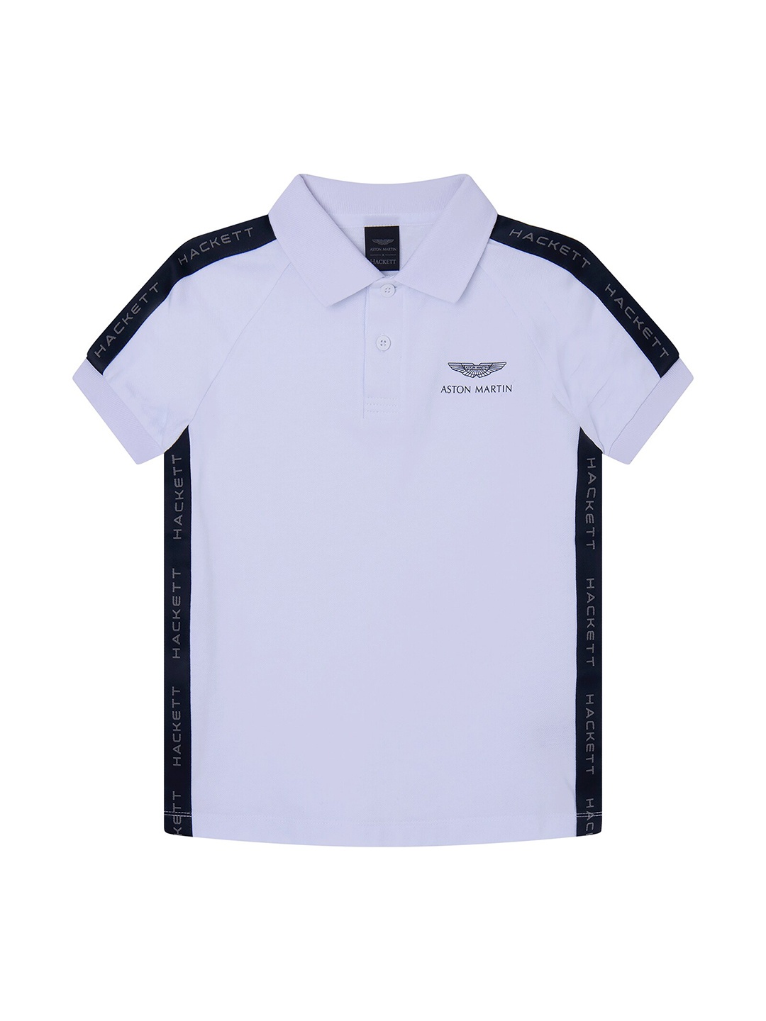 

HACKETT LONDON Boys Polo Collar Pure Cotton T-Shirt, White