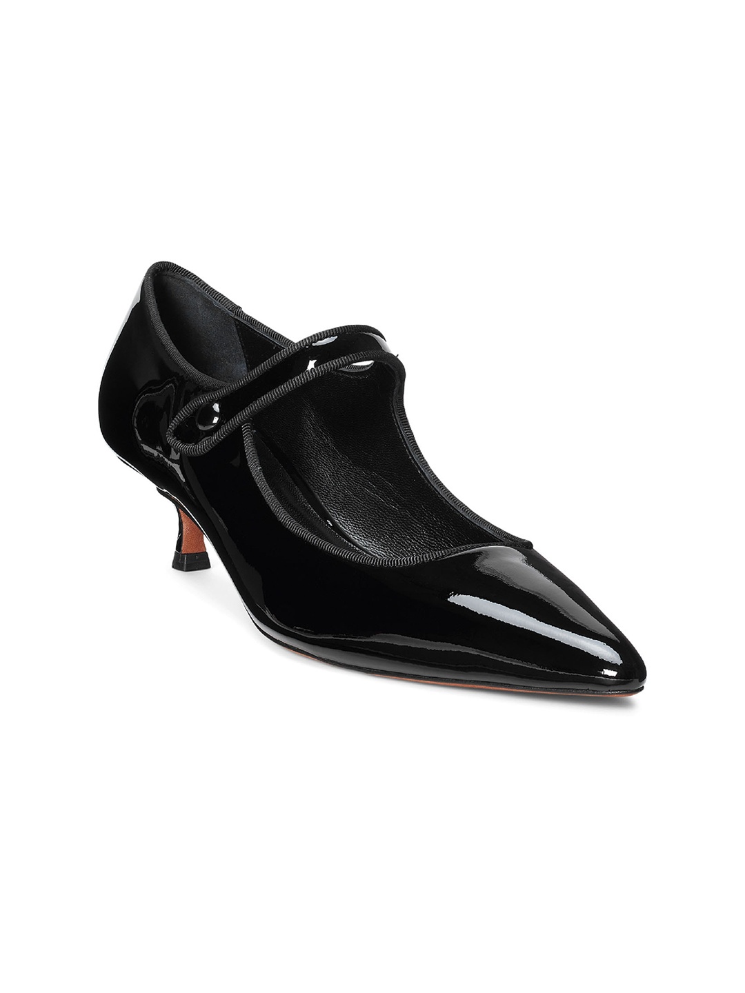 

Polo Ralph Lauren Leather Pointed-Toe Kitten Pumps, Black