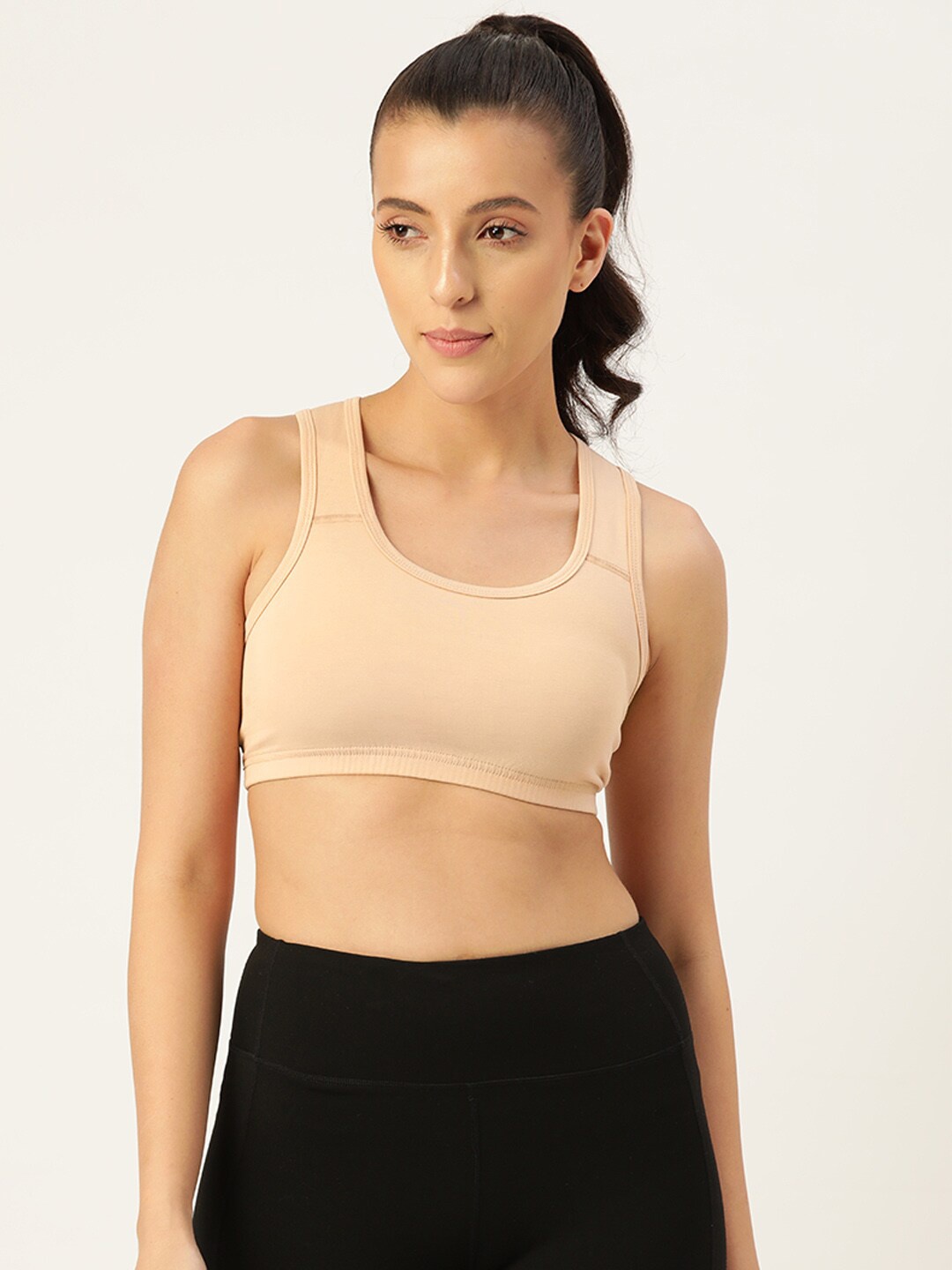 

Leading Lady Non Wired Non Padded Full Coverage Workout Bra, Nude