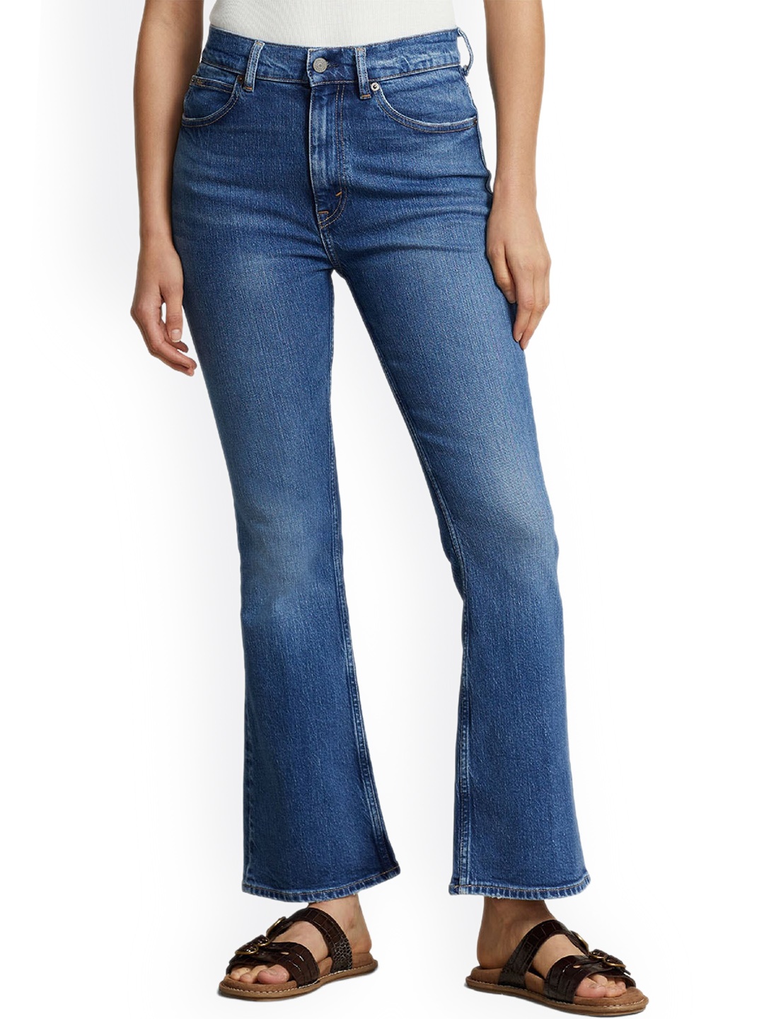 

Polo Ralph Lauren Women Bootcut Mid-Rise Light Fade Stretchable Jeans, Blue