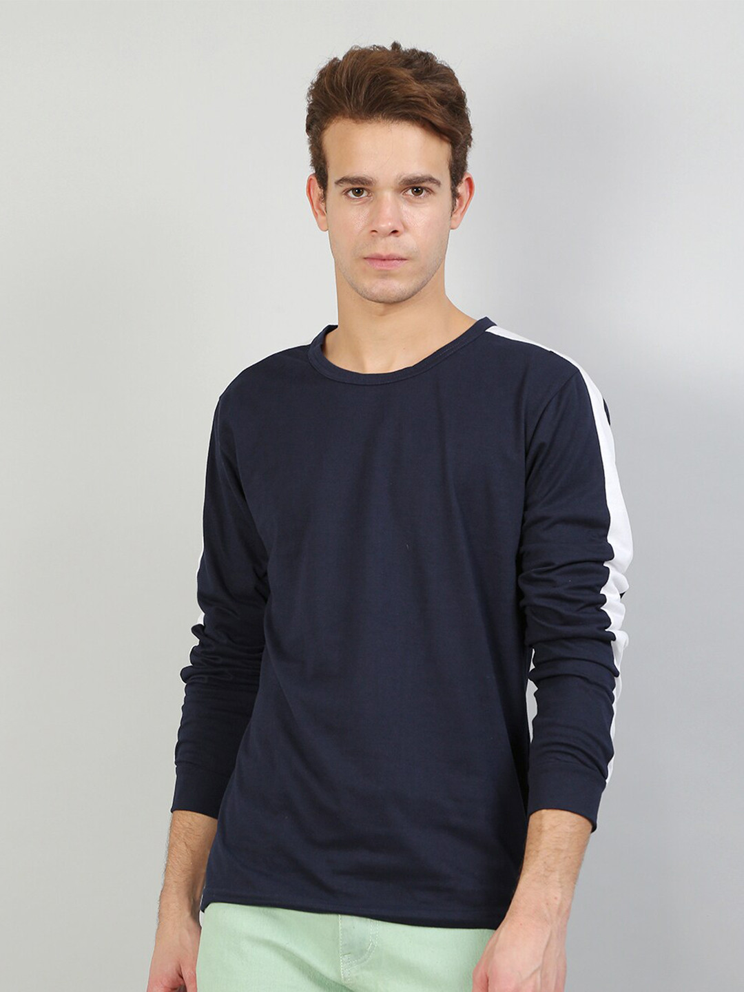 

Kushi Flyer Round Neck Cotton T-shirt, Navy blue