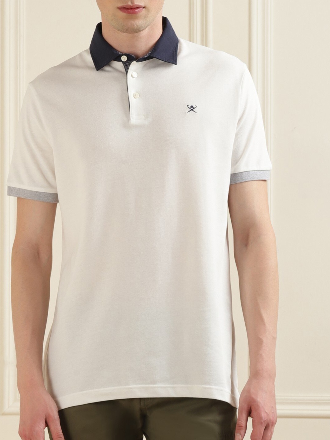 

HACKETT LONDON Polo Collar Pure Cotton T-Shirt, White