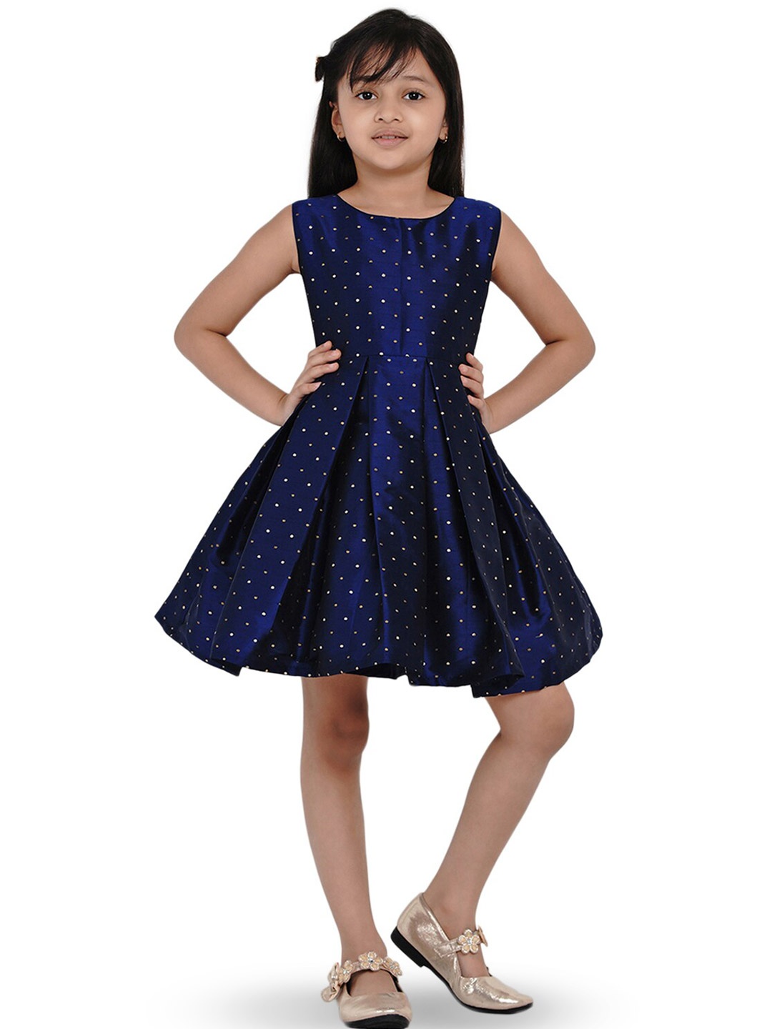 

Bitiya by Bhama Girls Satin Fit & Flare Dress, Blue