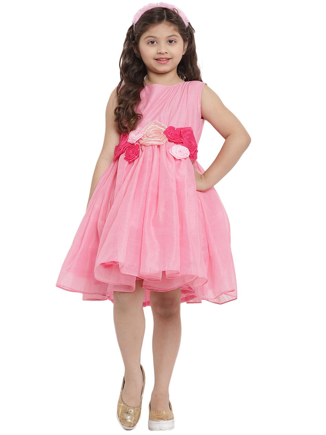 

Bitiya by Bhama Girls Pleated Fit & Flare Dress, Pink