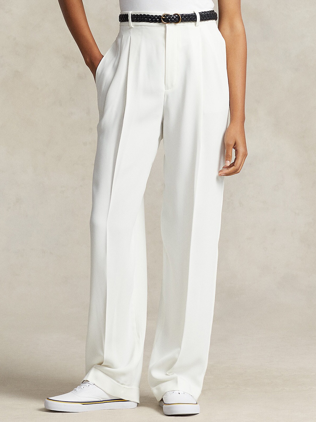 

Polo Ralph Lauren Women Mid-Rise Straight-Leg Mid-Rise Trouser, White