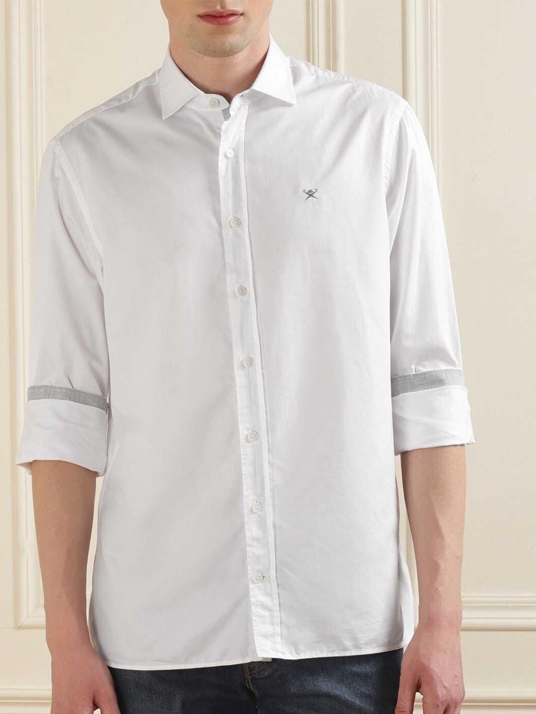 

HACKETT LONDON Cutaway Collar Long Sleeves Casual Shirt, White