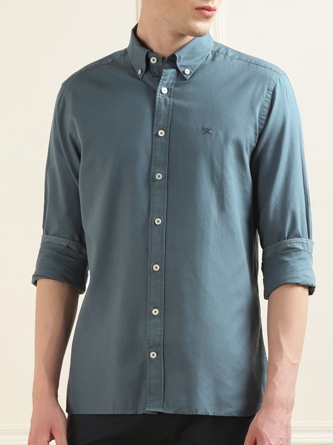 

HACKETT LONDON Button-Down Pure Cotton Casual Shirt, Teal