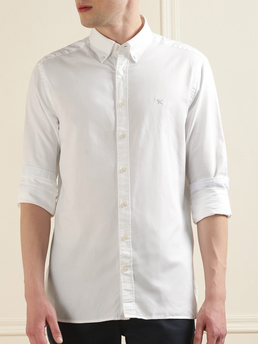 

HACKETT LONDON Button-Down Collar Pure Cotton Casual Shirt, White