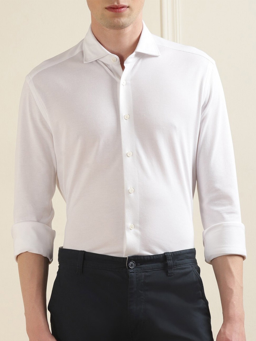 

HACKETT LONDON Cutaway Collar Pure Cotton Casual Shirt, White