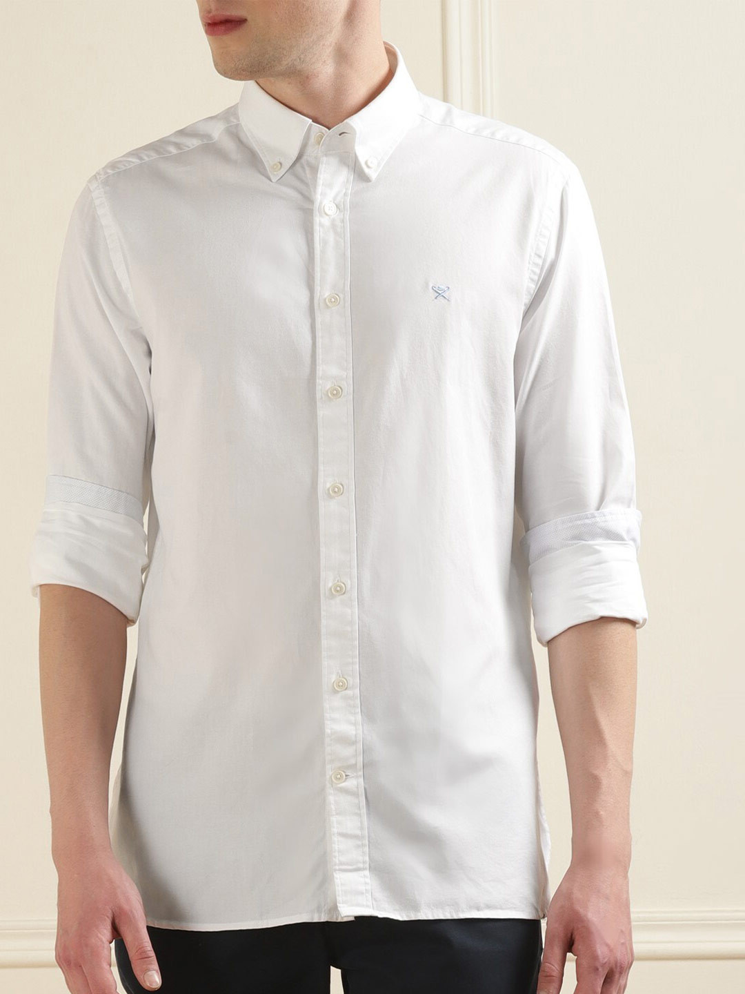 

HACKETT LONDON Button-Down Collar Pure Cotton Casual Shirt, White