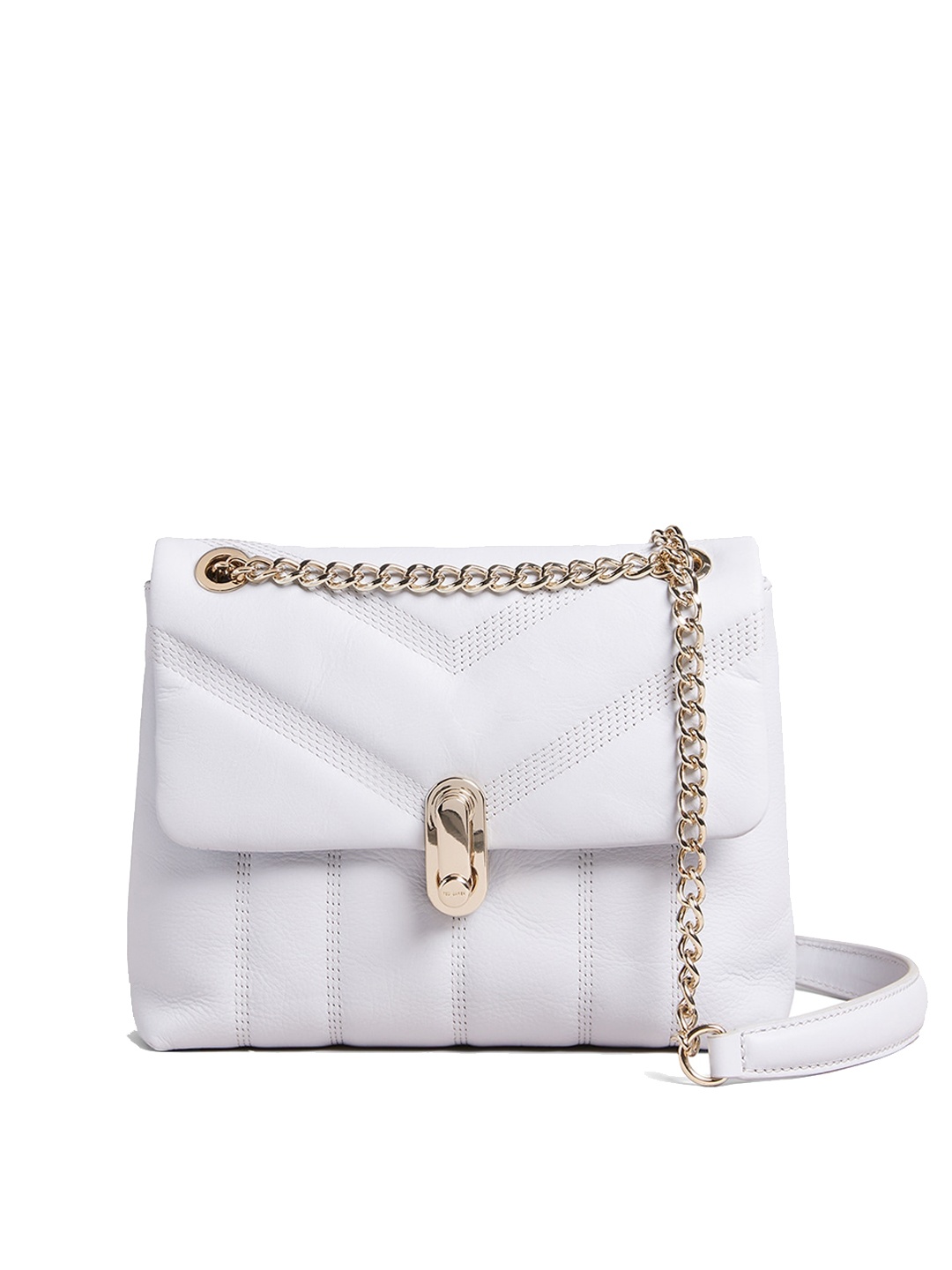 

Ted Baker Leather Structured Sling Bag with Quilted, White