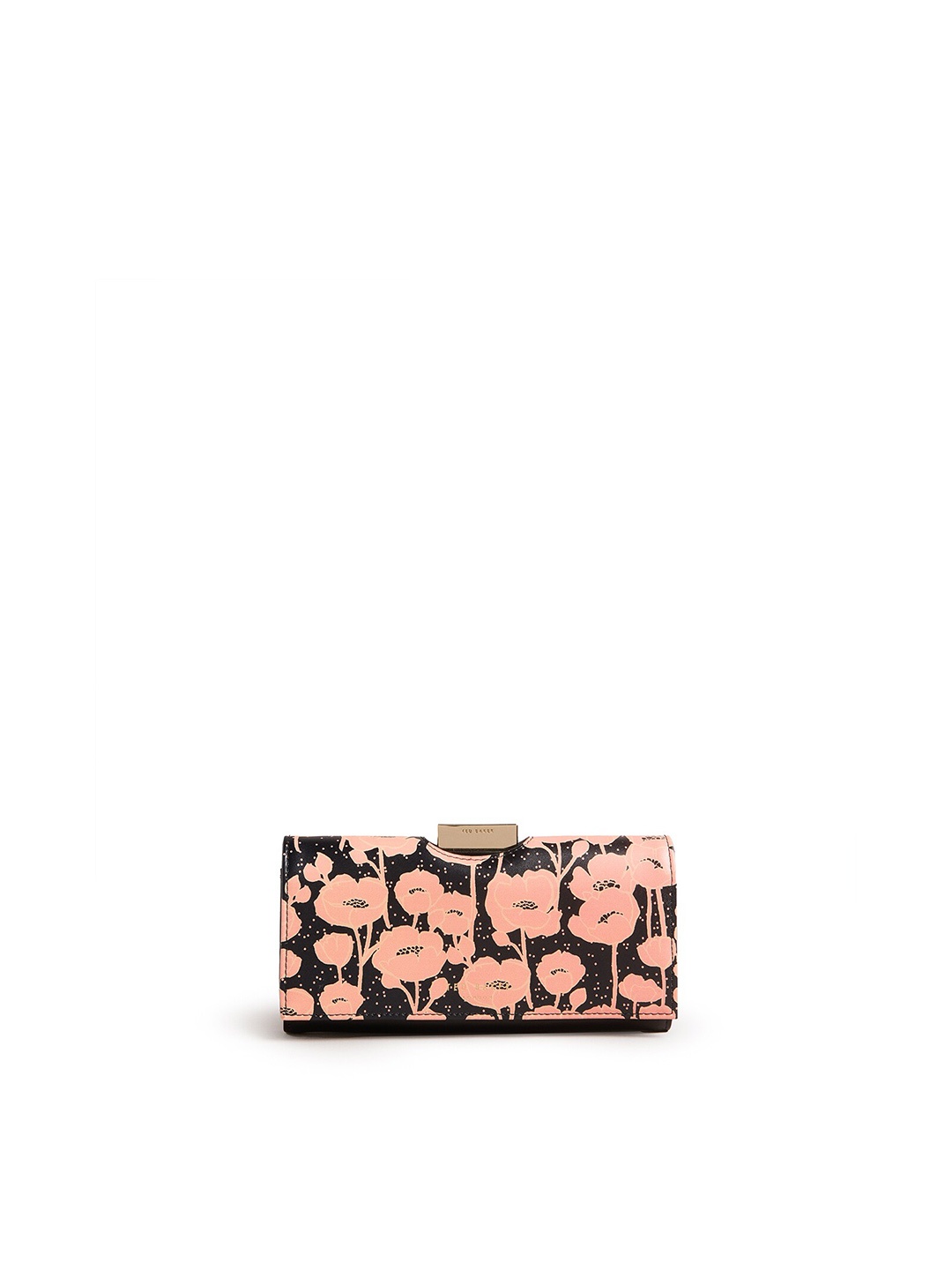 

Ted Baker Women Floral Printed Leather Envelope, Black