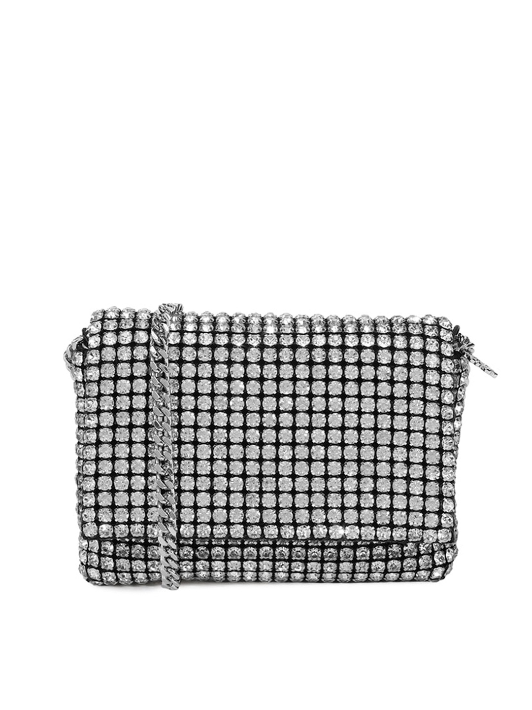 

Ted Baker Embellished Leather Structured Sling Bag, Silver