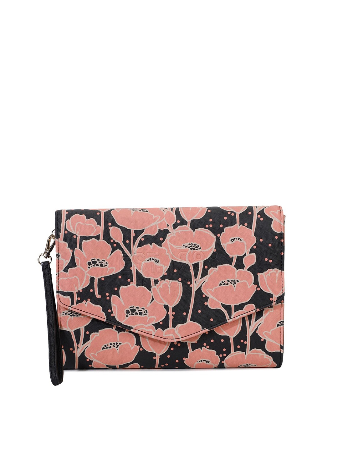 

Ted Baker Women Floral Printed Leather Envelope, Black