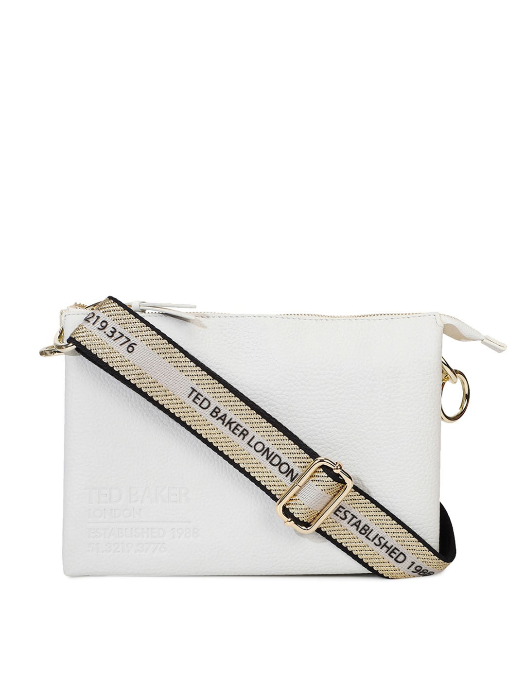 

Ted Baker Textured Leather Structured Sling Bag, Cream