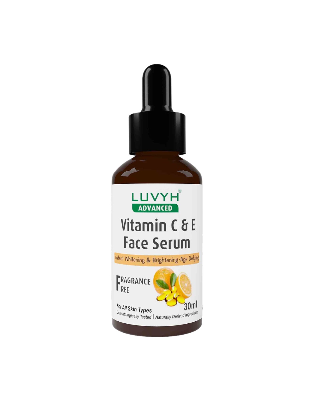 

LUVYH Fragrance Free Vitamin C & E Face Serum for Instant Whitening - 30 ml, White