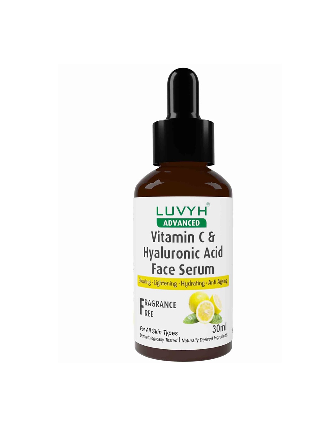 

LUVYH Fragrance Free Vitamin C & Hyaluronic Acid Face Serum for Anti Ageing - 30 ml, White