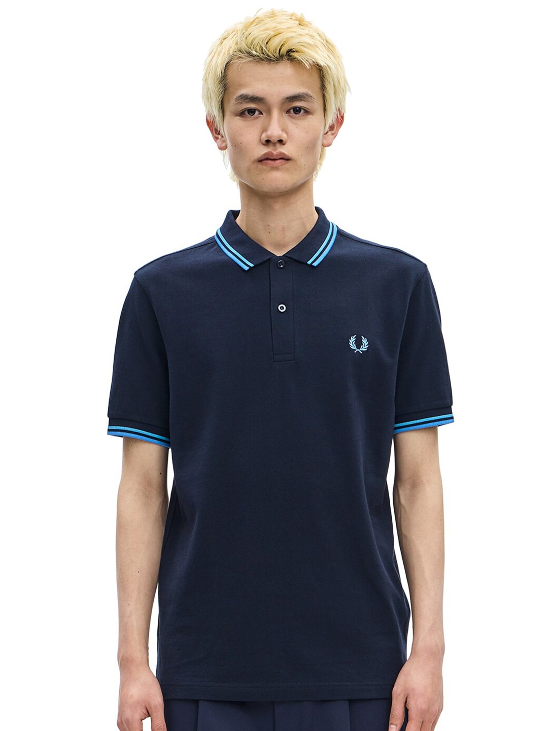 

Fred Perry Polo Collar Pure Cotton T-shirt, Navy blue