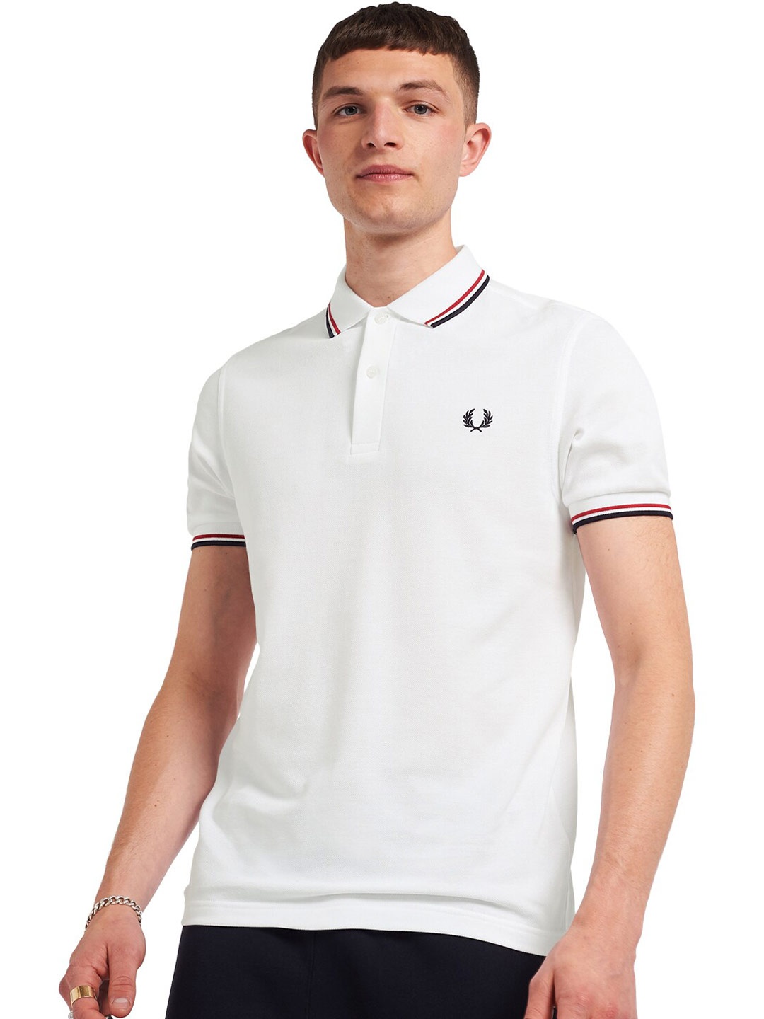 

Fred Perry Polo Collar Pure Cotton T-shirt, White