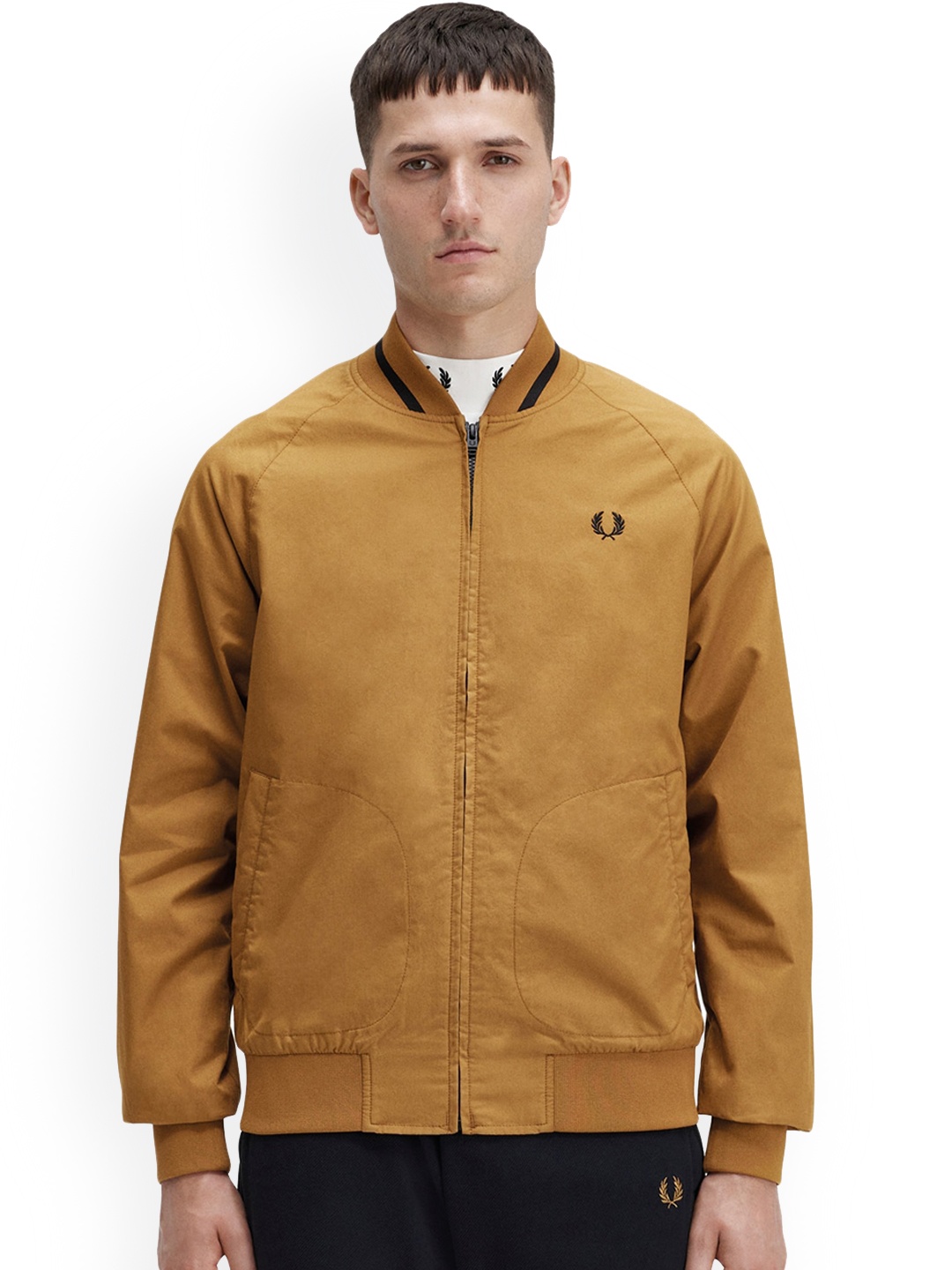 

Fred Perry Mock Collar Bomber Jacket, Brown