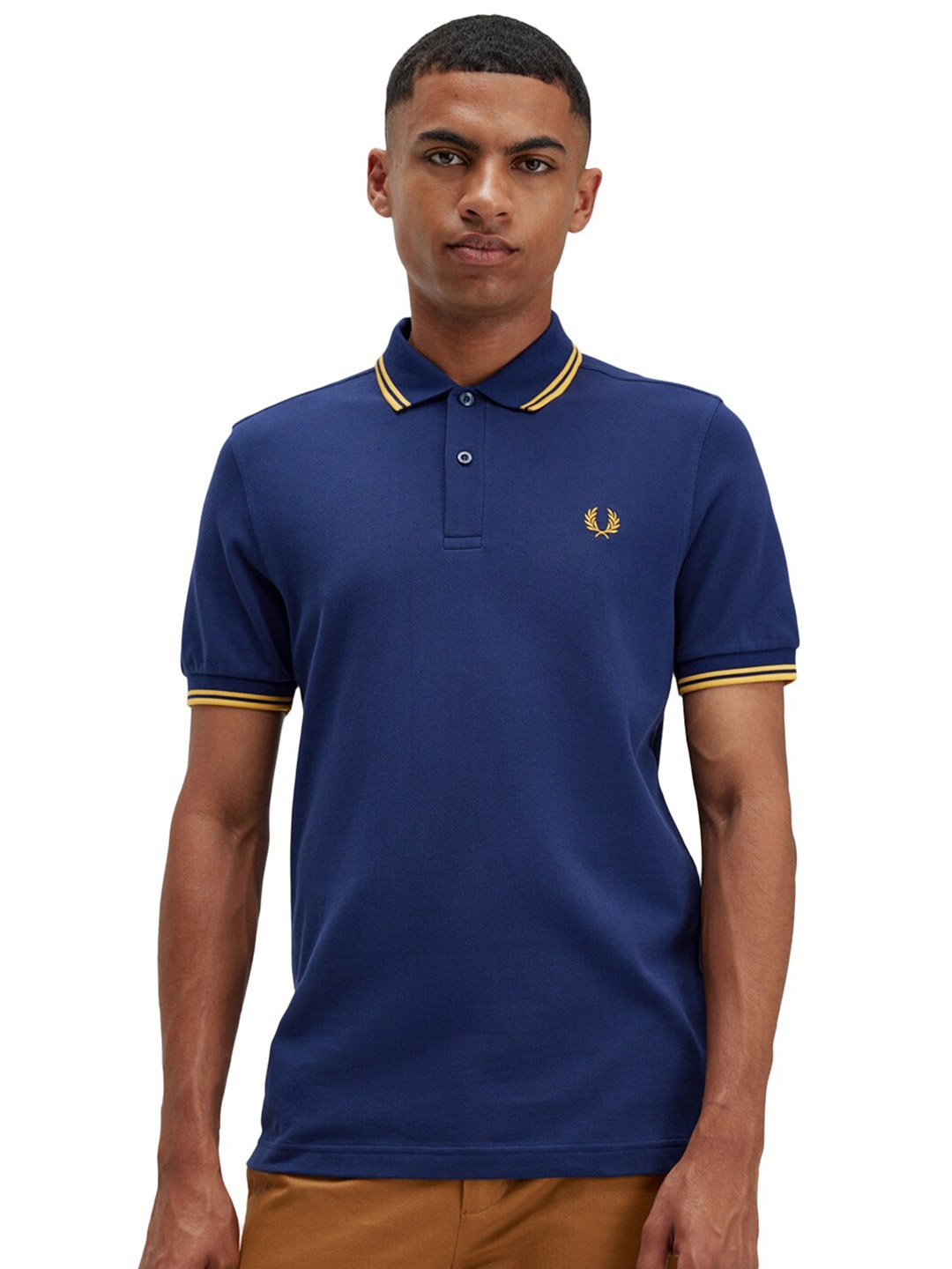 

Fred Perry Polo Collar Pure Cotton T-shirt, Navy blue