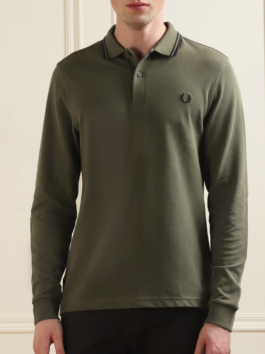 

Fred Perry Polo Collar Pure Cotton T-shirt, Olive