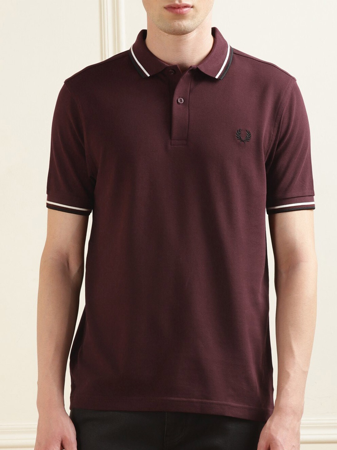 

Fred Perry Polo Collar Pure Cotton T-shirt, Burgundy