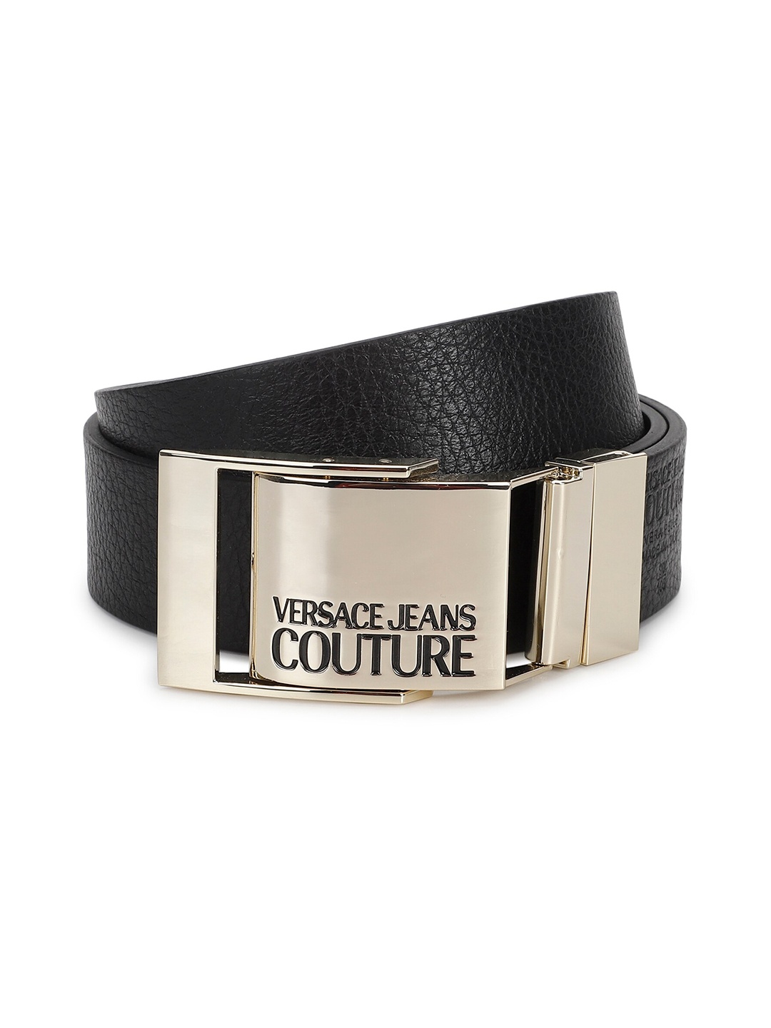 

Versace Jeans Couture Men Textured Leather Belt, Black