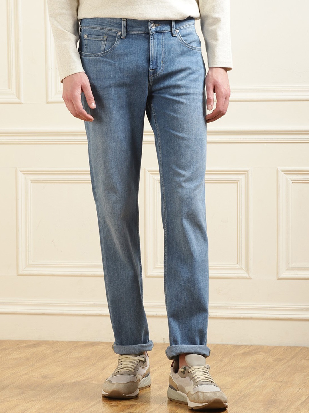 

7 For All Mankind Men Slim Fit Light Fade Stretchable Jeans, Blue