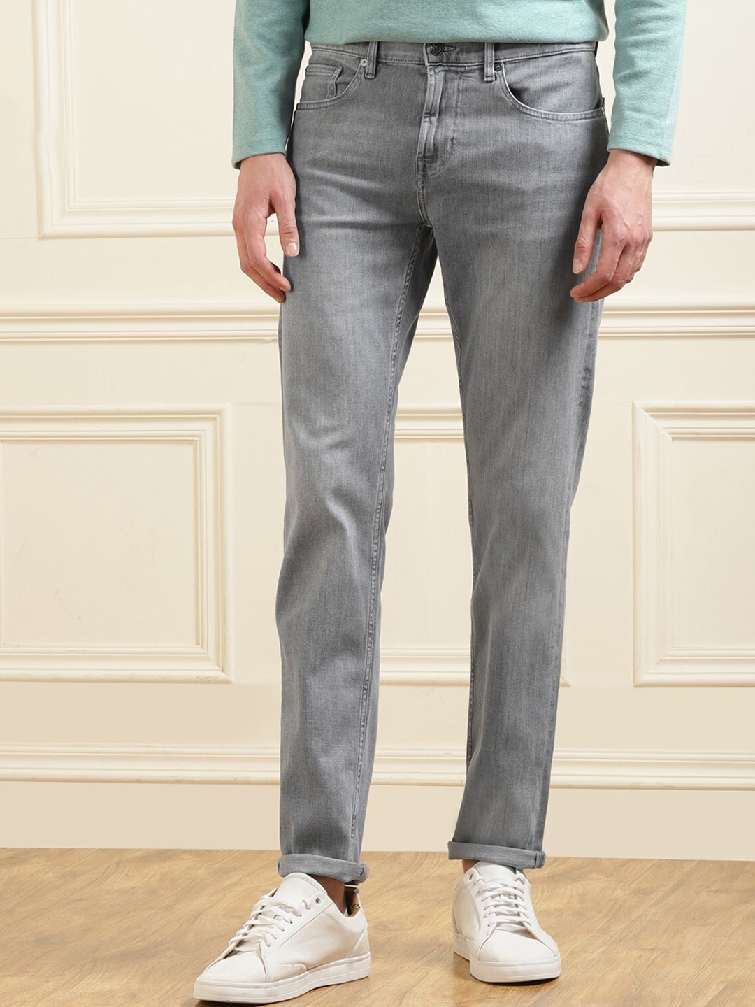 

7 For All Mankind Men Slim Fit Light Fade Stretchable Jeans, Grey