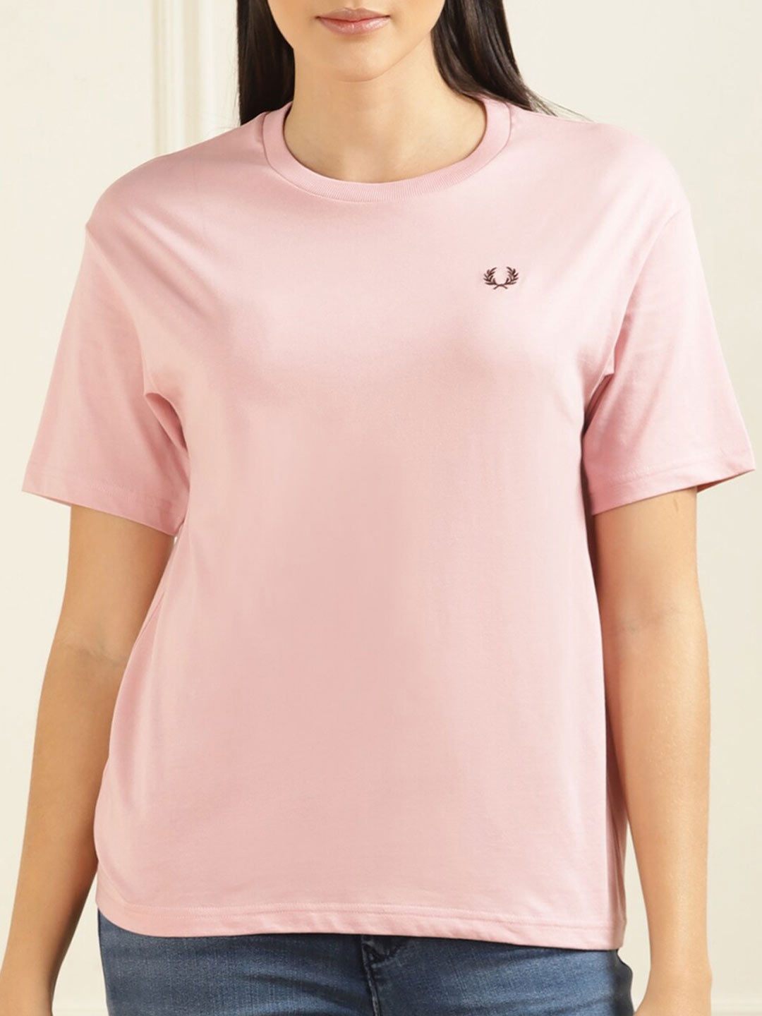 

Fred Perry Round Neck Pure Cotton T-shirt, Pink