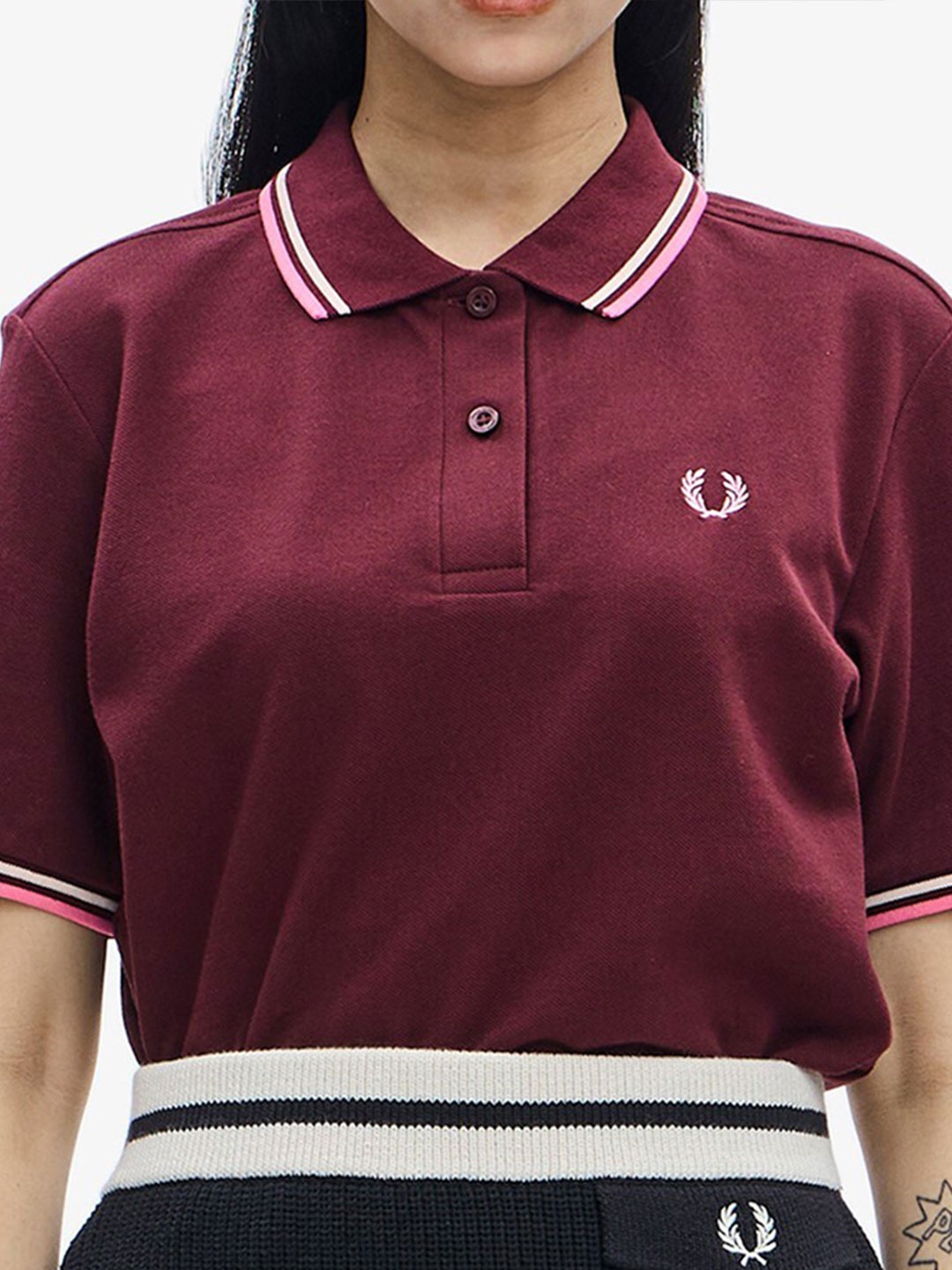 

Fred Perry Polo Collar Pure Cotton T-shirt, Burgundy