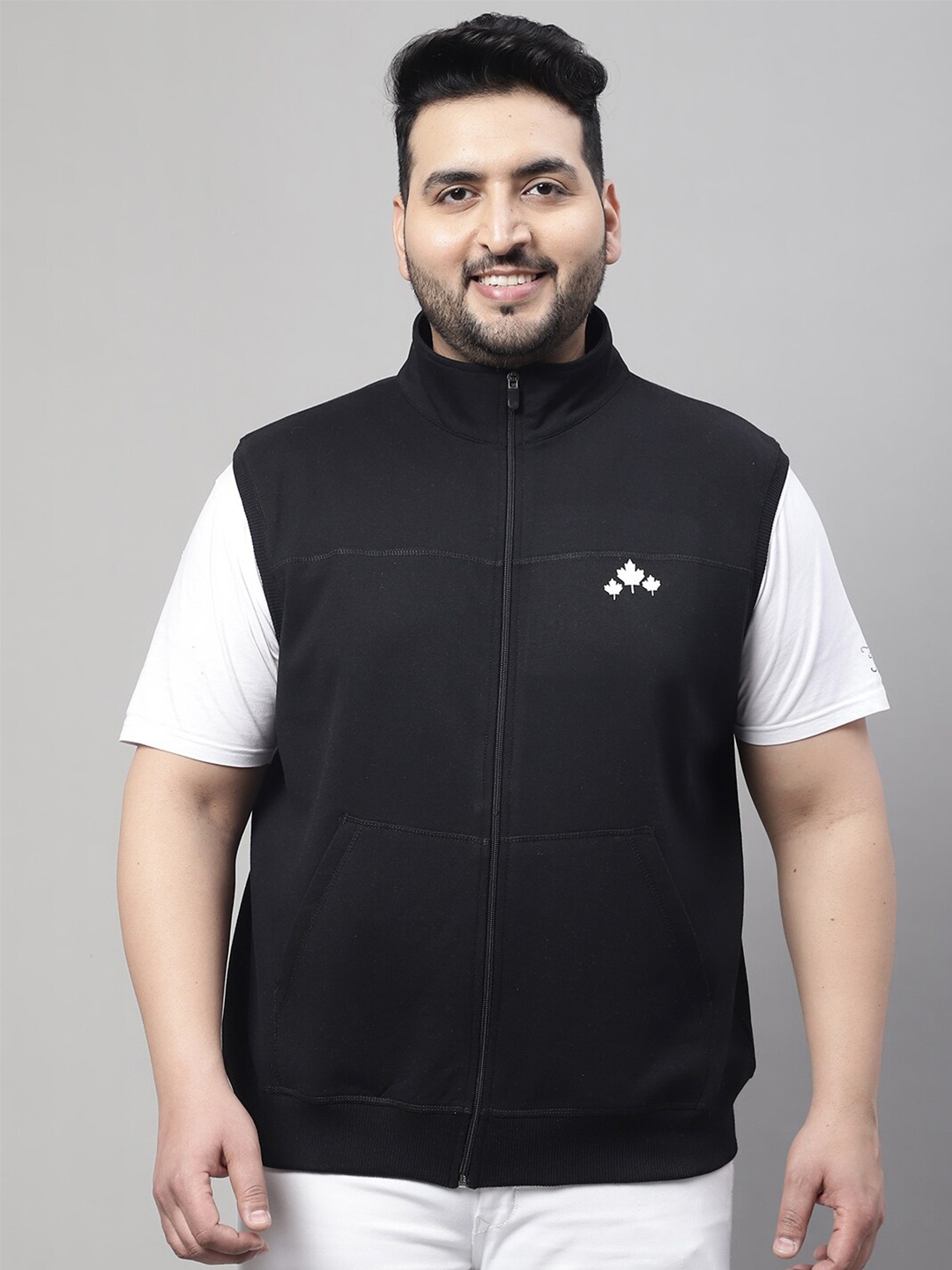 

Rute Plus Size Cotton Mock Collar Sweatshirt, Black