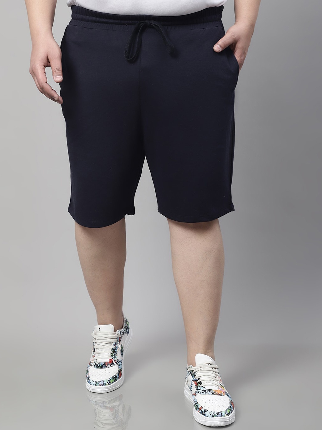 

Rute Men Plus Size Cotton Mid-Rise Rapid-Dry Running Shorts, Blue